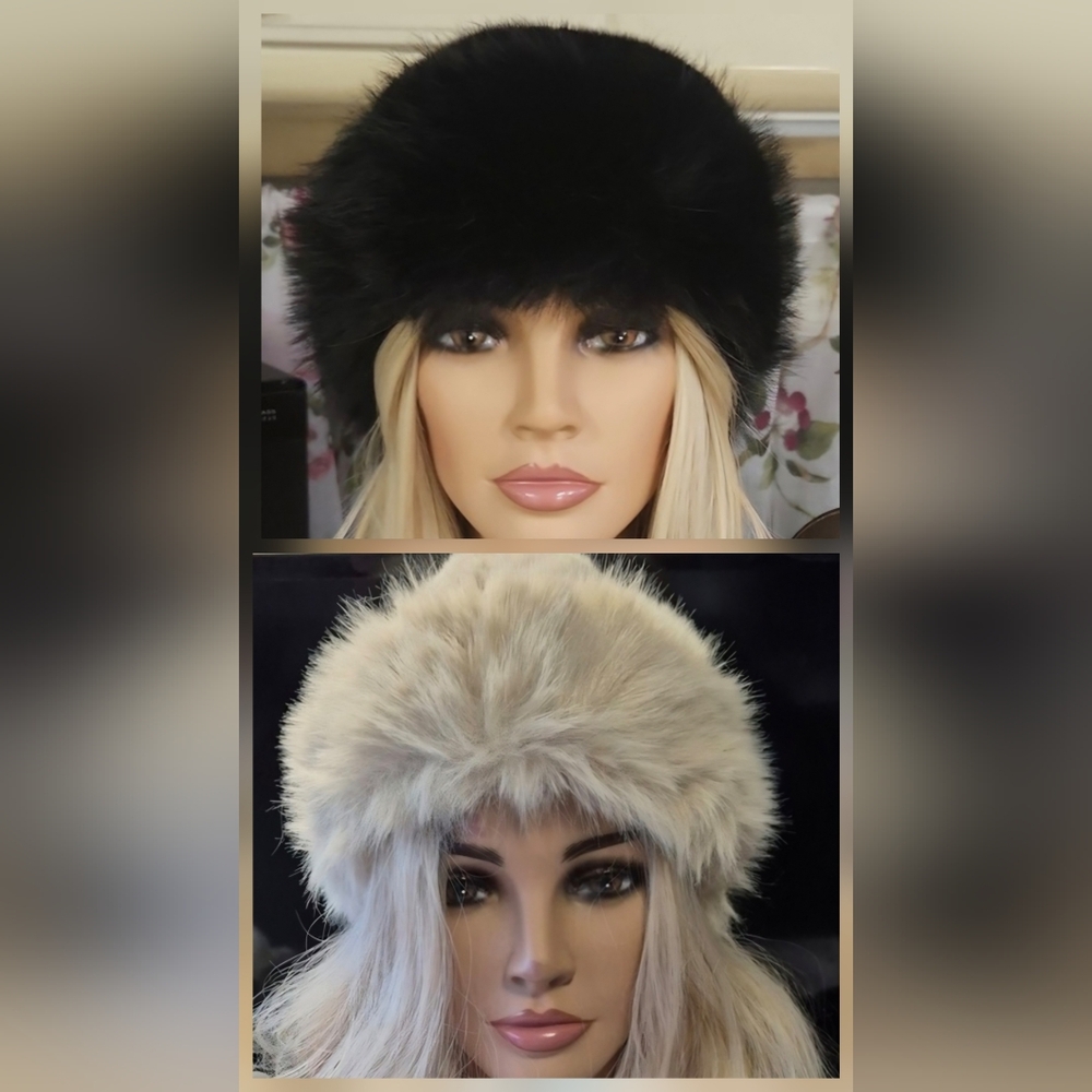 - - `ღ´- ♥ -`ღ´-♥.-ღ´   2 x Warm Faux Fur Winter Hat  `ღ´- ♥ -`ღ´-♥.-ღ´